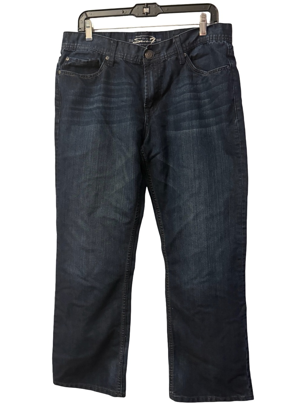 Seven7 Men's Straight Leg Dark Blue Jeans 34x30
